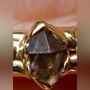 Raw multi stone herkimer diamond copper ring